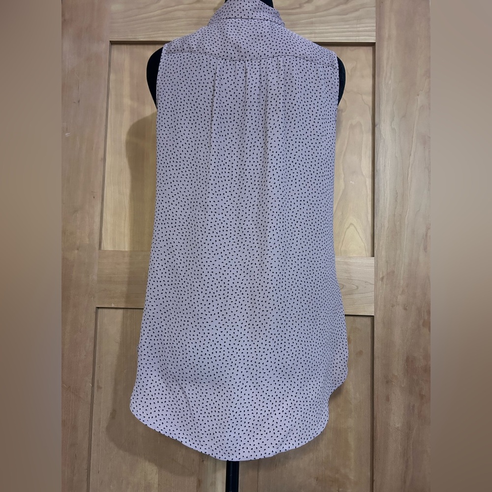 LOFT Brown Sleeveless Polka Dot Blouse - Picture 2 of 5
